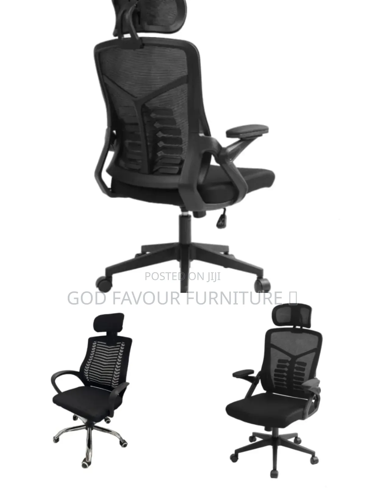 Elegant Headrest Office Chair With Armrests Black Vf8j