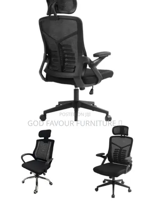 Elegant Headrest Office Chair With Armrests Black Vf8j
