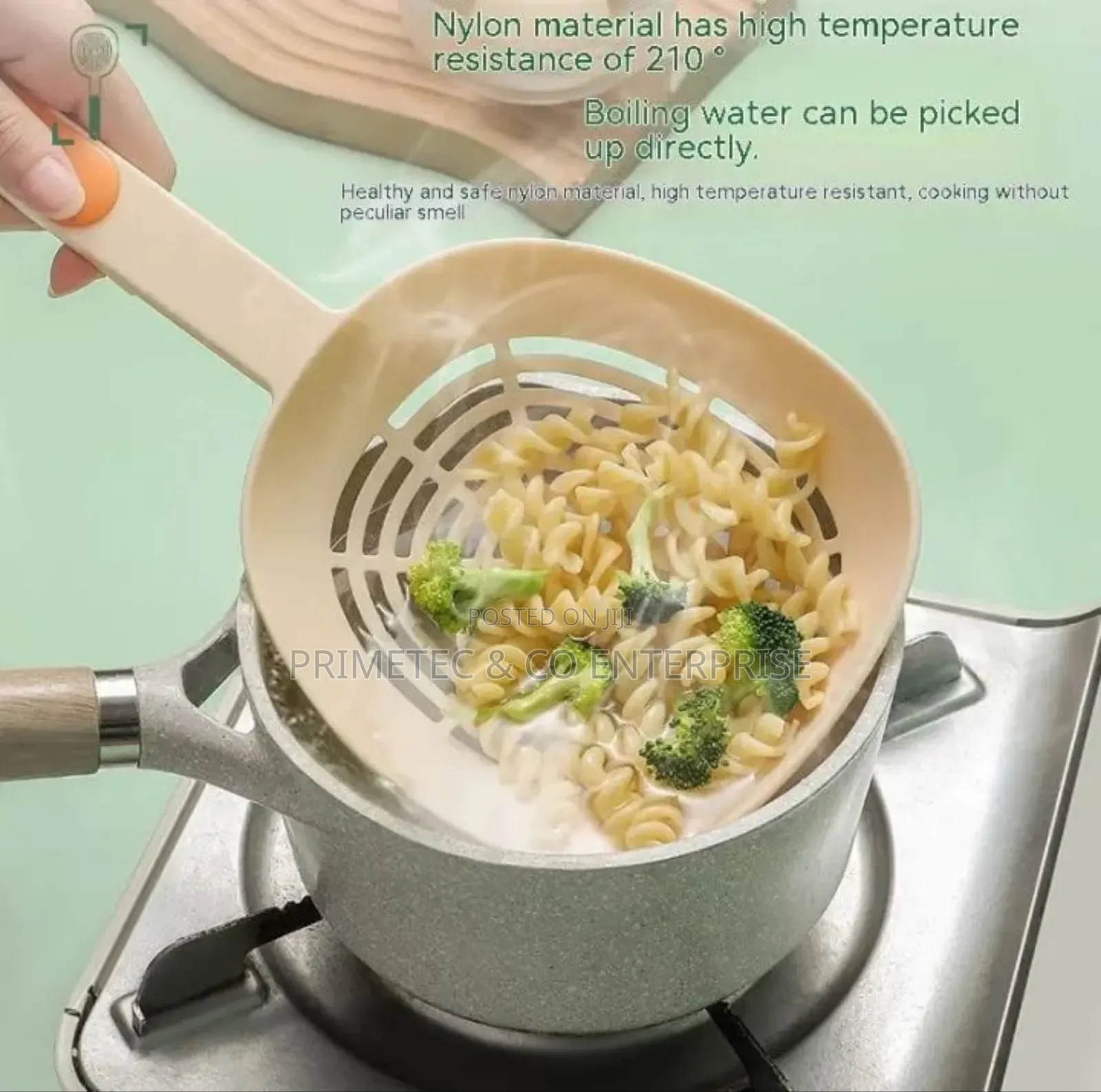 Large Colander for Noodle Dumpling Long Handle Nonstick