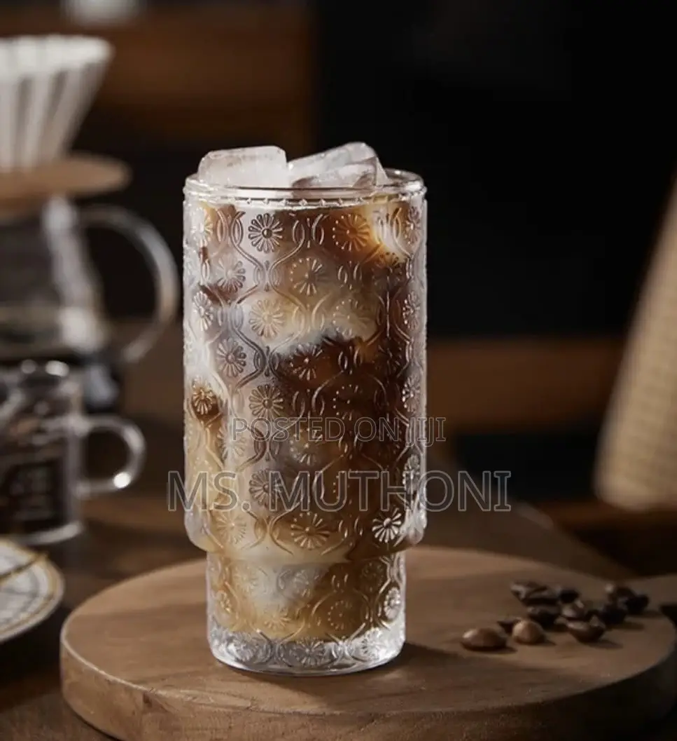 6 PCS Beautiful 350 Ml Ribbed / Iced Coffe Glass.
