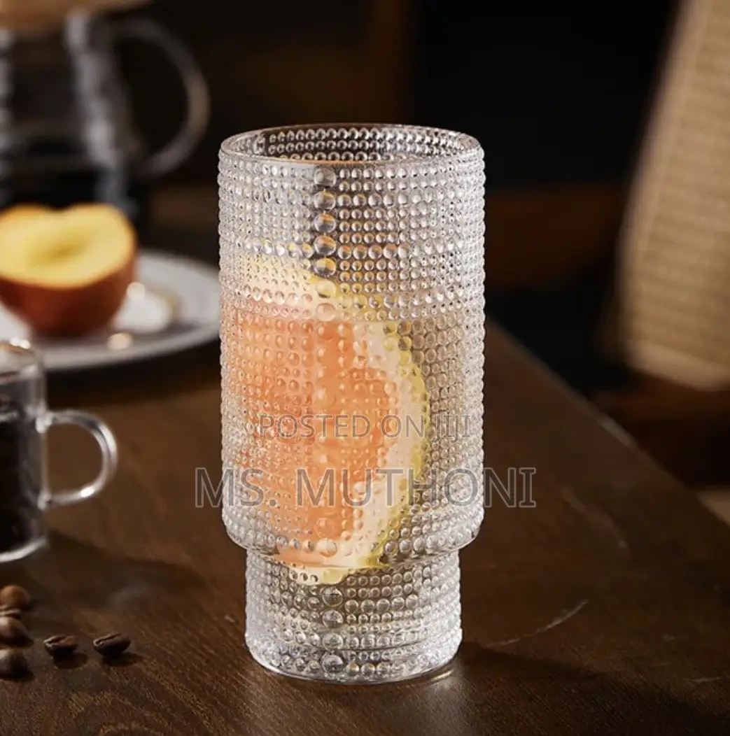 6 PCS Beautiful 350 Ml Ribbed / Iced Coffe Glass.