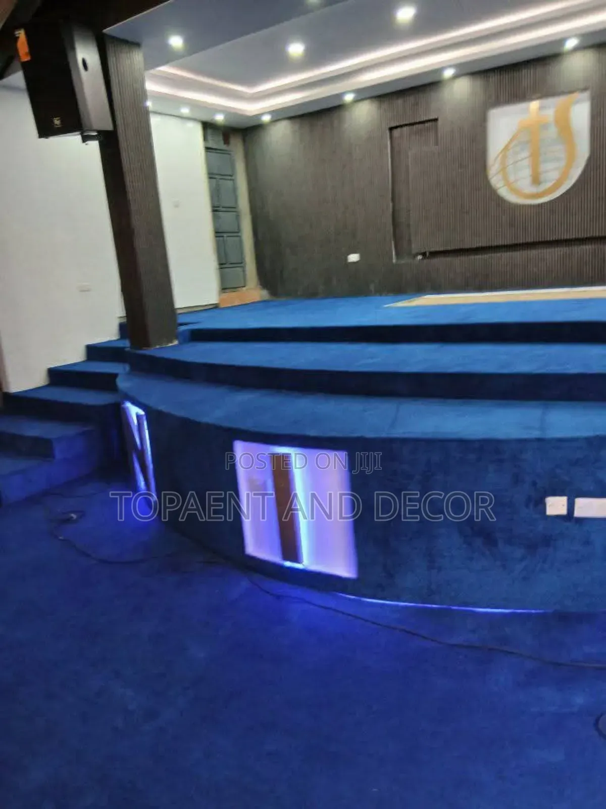 Blue Soft Wall to Wall Carpet for a Cozy Church