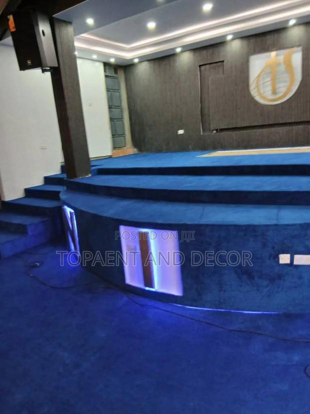 Blue Soft Wall to Wall Carpet for a Cozy Church