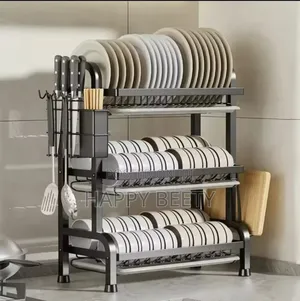 High Quality Heavy Duty 3 Tier Dish Rack With Cutlery Holde