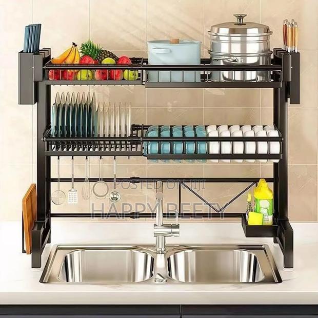 Adjustable Double Layer Over the Sink Dish Rack - main view