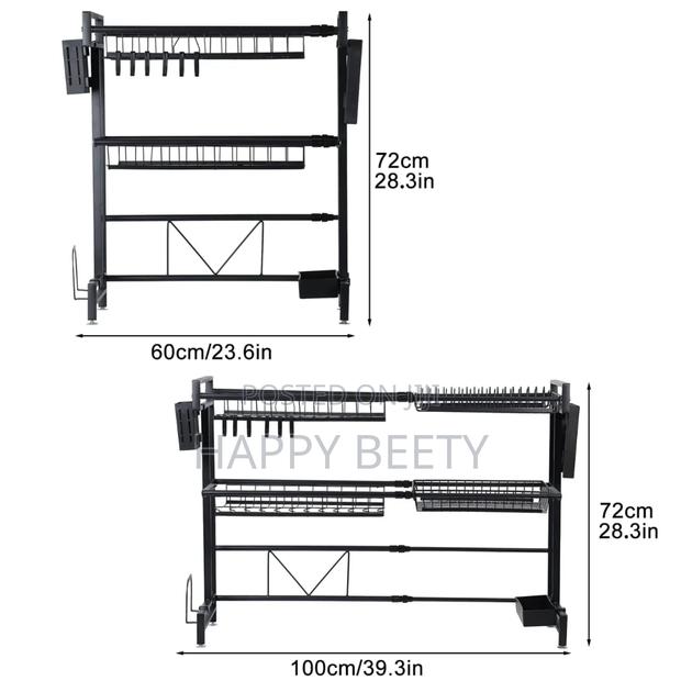 Adjustable Double Layer Over the Sink Dish Rack - thumbnail 4