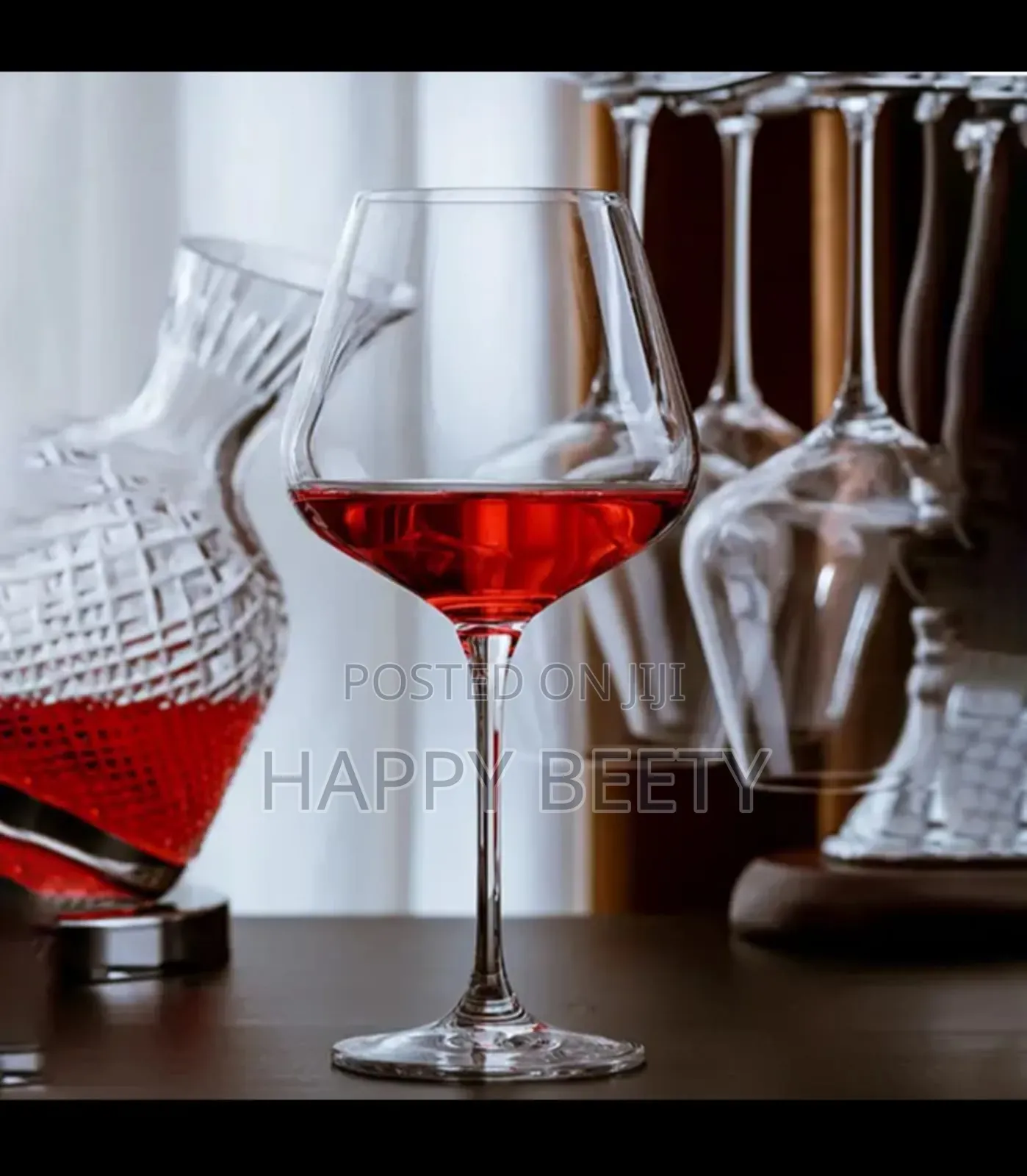 Elegant Burgundy Crystal Wine Glass