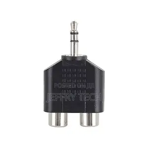 Male Jack to 2 Dual Rca Female Plug Av Connector-2pcs