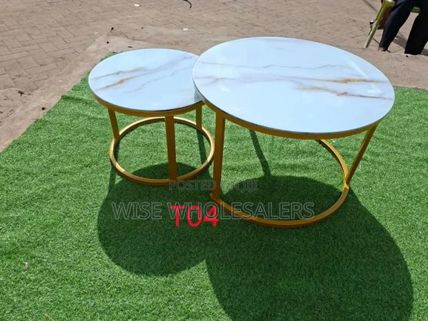 Top Glass With Marble Effect Nesting Table - main view
