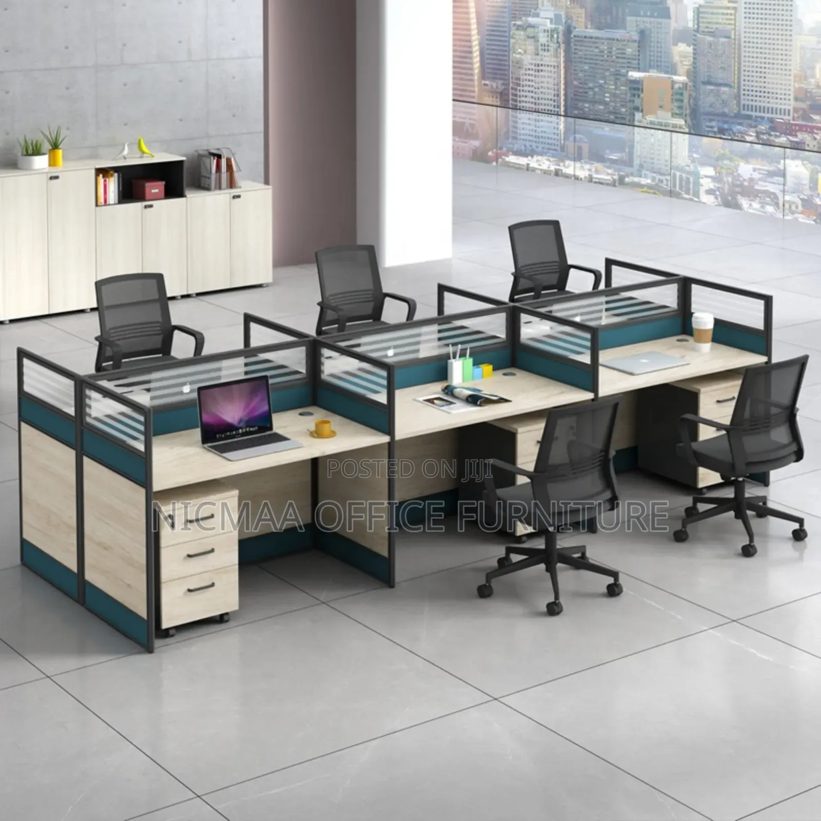 Hexapro 6-Person Modular Workstation Desk