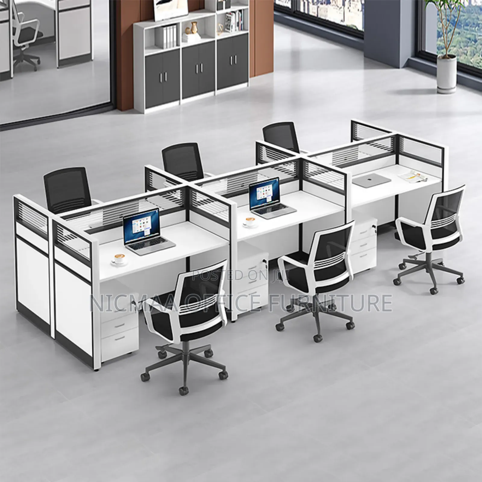 Hexapro 6-Person Modular Workstation Desk