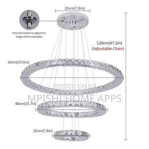 .Led Chandelier With 3 Colour (D) 1mtr,0.8m,0.5m