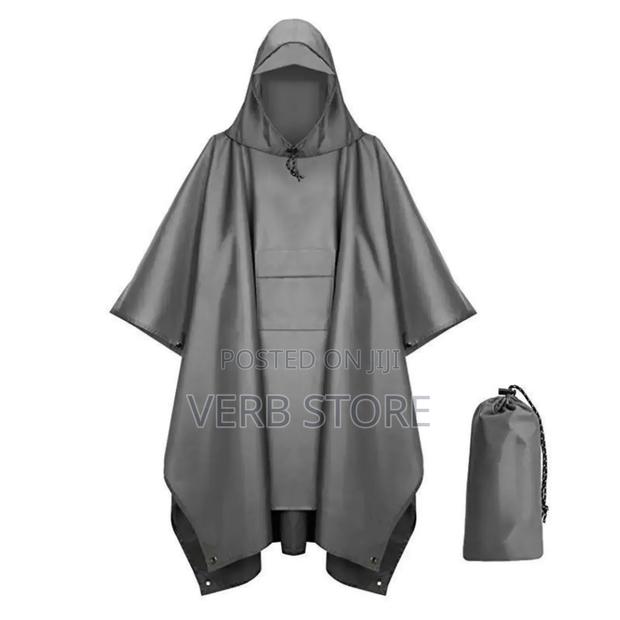 High Quality Unisex Adult Rain Poncho With Cap - thumbnail 4
