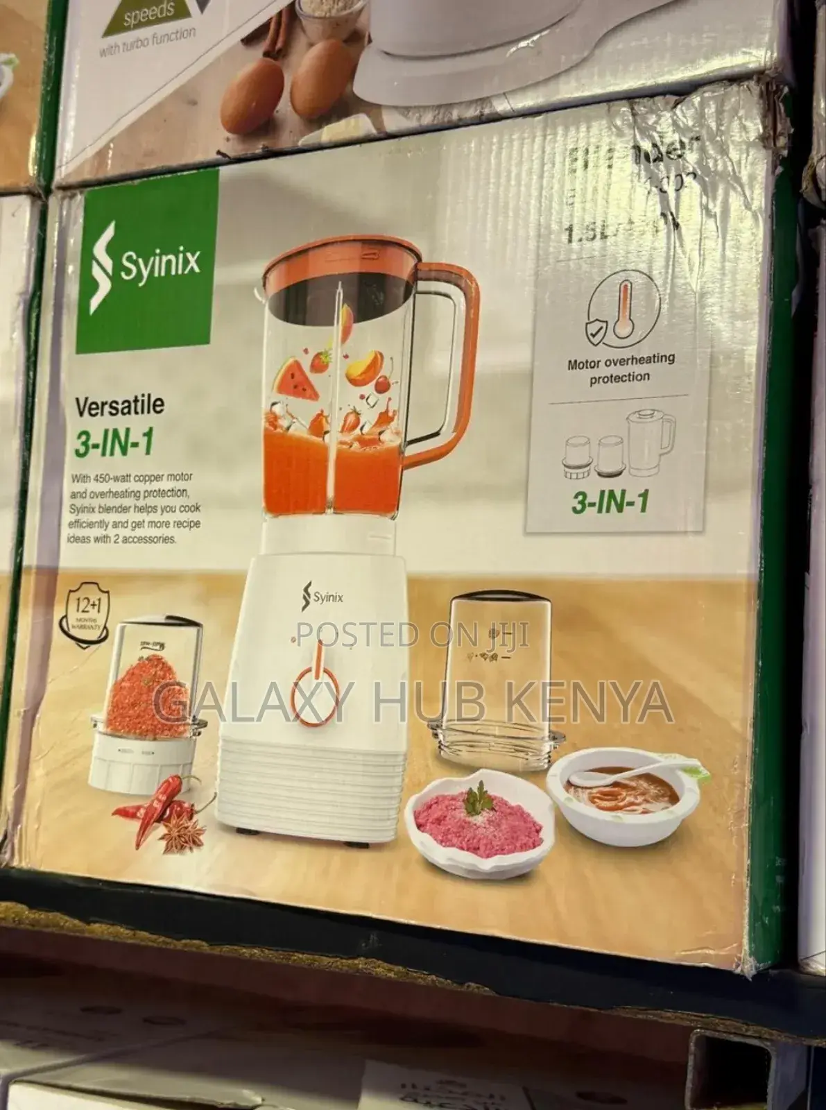 Syinix 2in1 Blender With Safety Lock Switch