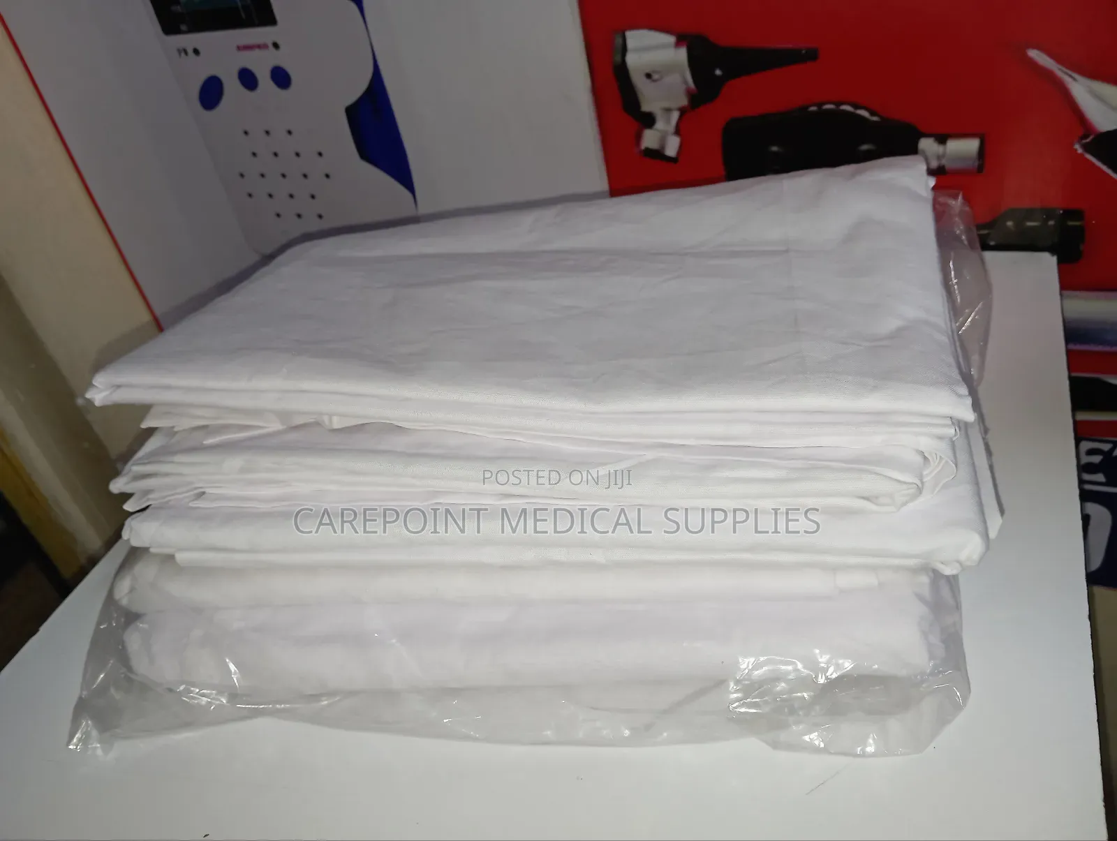 White Hospital Bedsheets.