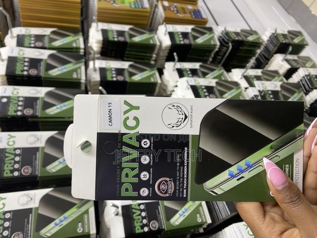 Resolute Privacy Tempered Glass Protector for Tecno Camon 15 - main view