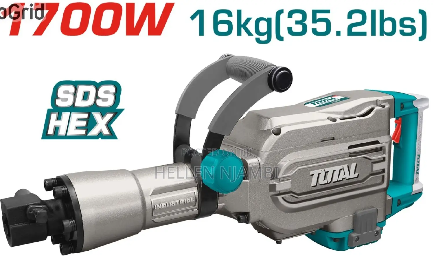 Total 16kg 1700w Demolition Hammer Breaker
