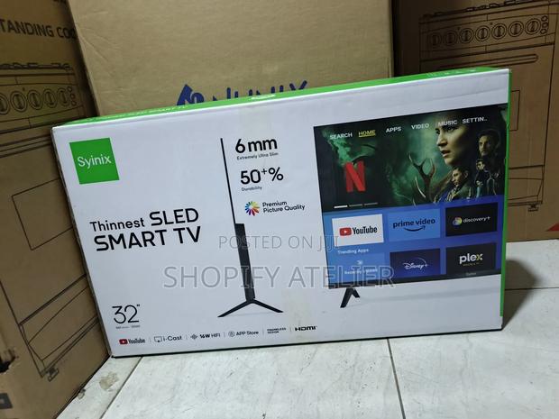 Synix Sled 32" Smart Television 6mm Thick Netflix Chrome - thumbnail 3
