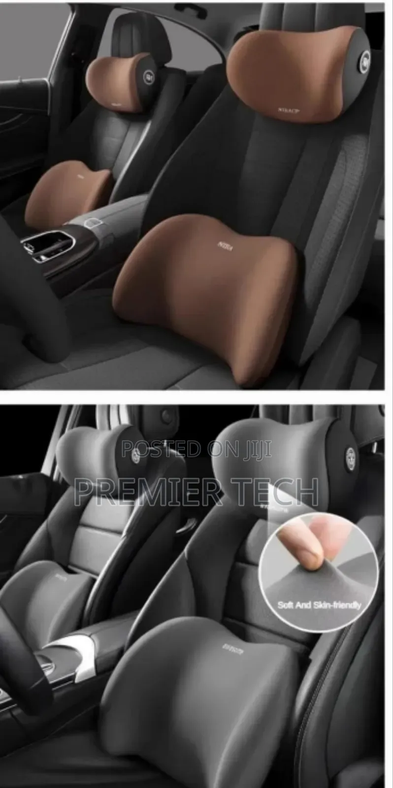 2 Piece Memory Foam Car Headrest Lumbar Support