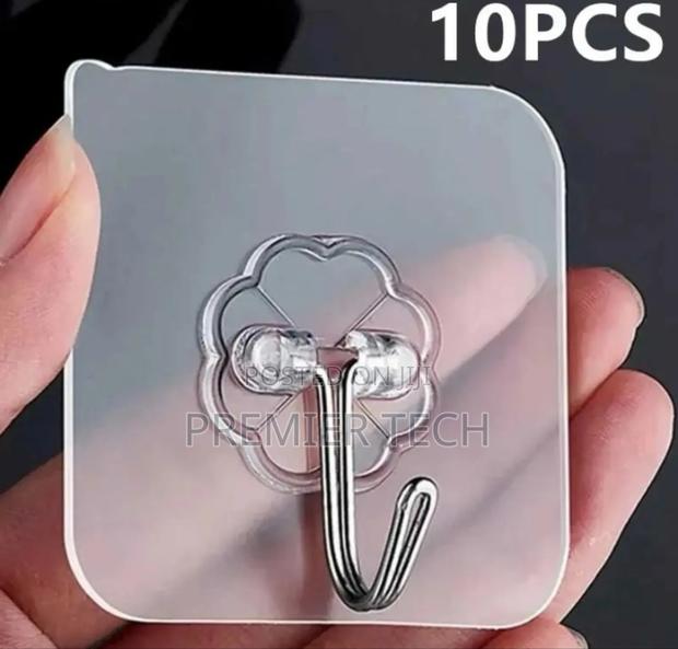 * Transparent Stainless Steel Strong Self Adhesive Hooks - main view