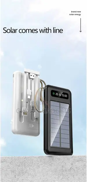Ami Am-26 Solar Power Bank– 20000mah With Detachable Cable