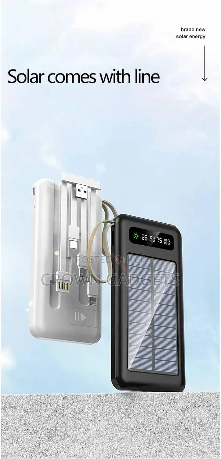 Ami Am-26 Solar Power Bank– 20000mah With Detachable Cable