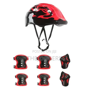 7pcs Set Children's Protective Gear Safety Helmet Knee Elbow