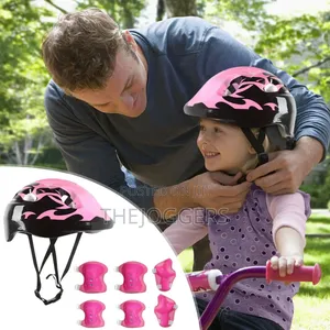 7pcs Set Children's Protective Gear Safety Helmet Knee Elbow
