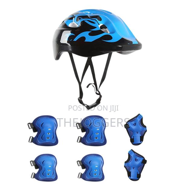 7pcs Set Children's Protective Gear Safety Helmet Knee Elbow