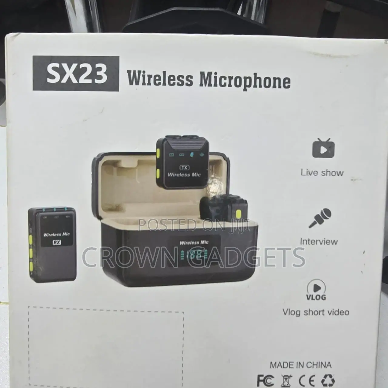 Sx23 Dual Wireless Mic Clip-on Lavalier With Charging Case