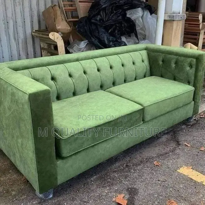 3 Seater Green Chesterfield Sofa