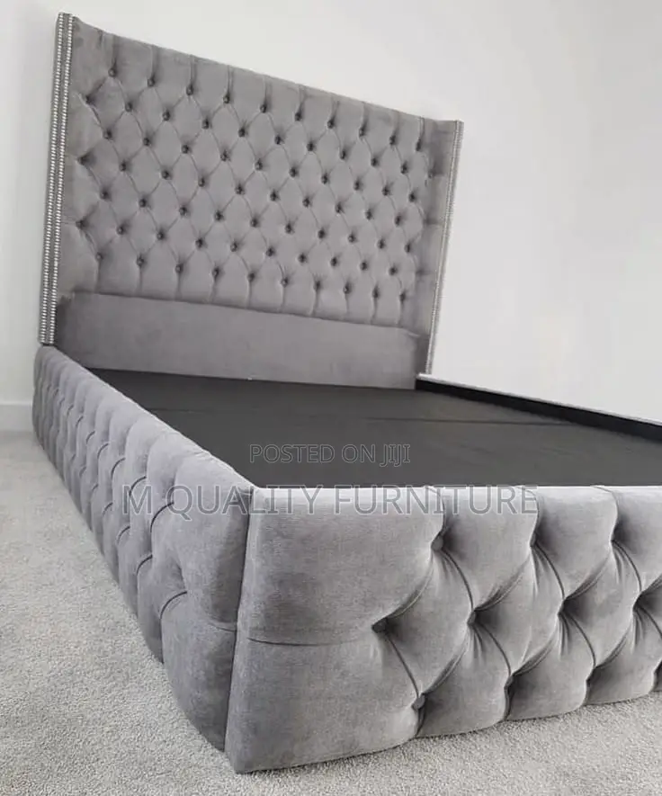 Gray 6 by 6 Chesterfield Bed