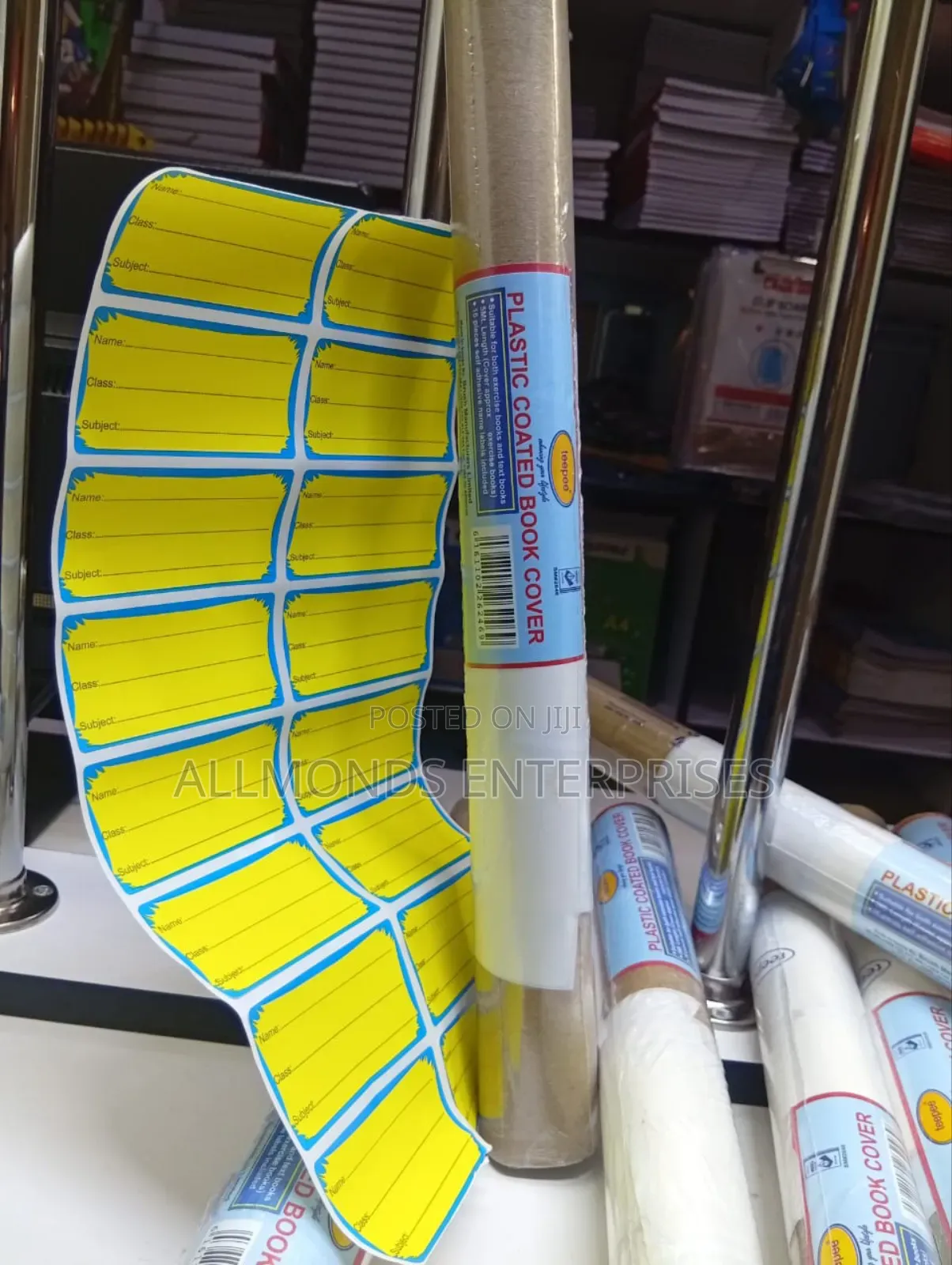 Plastic Coated Book Cover- 5metres,16pcs Self Adhesive Label