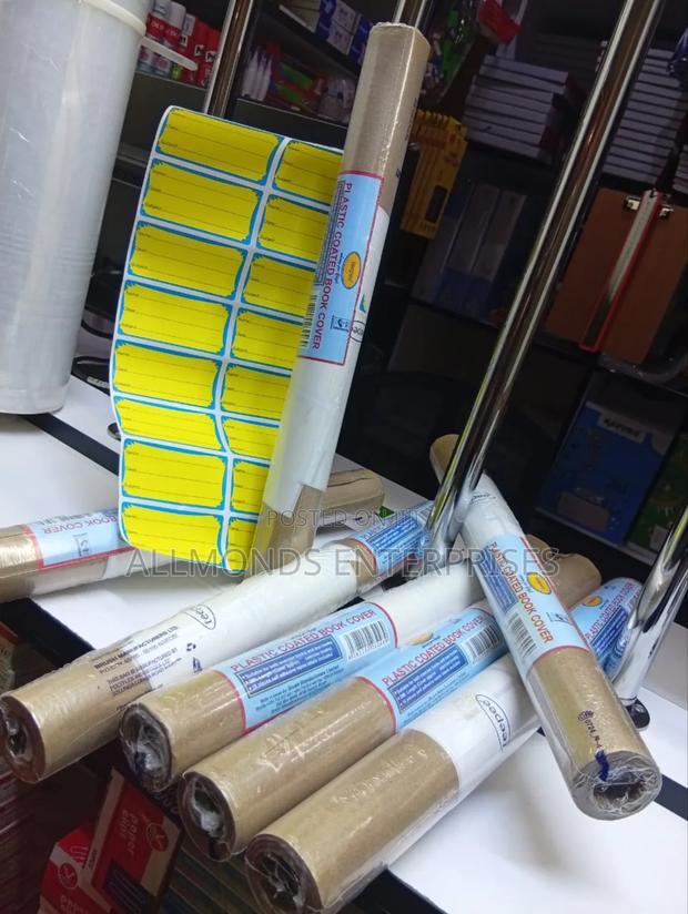 Plastic Coated Book Cover- 5metres,16pcs Self Adhesive Label - main view