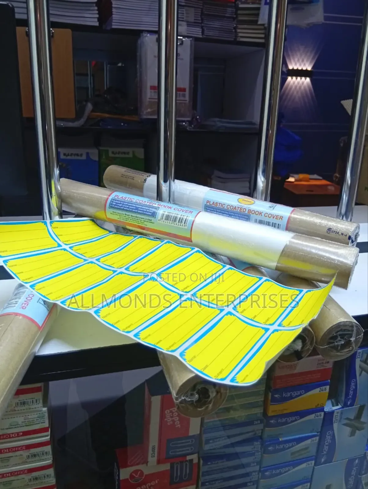Plastic Coated Book Cover- 5metres,16pcs Self Adhesive Label