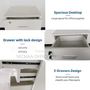 Simple Wooden Office File Cabinet Lockable Movable
