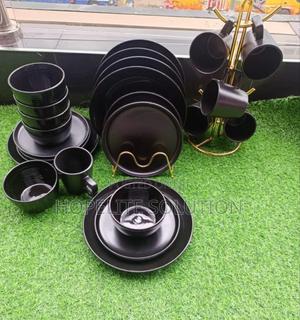 All Black Dinner Set,24pcs - thumbnail 2