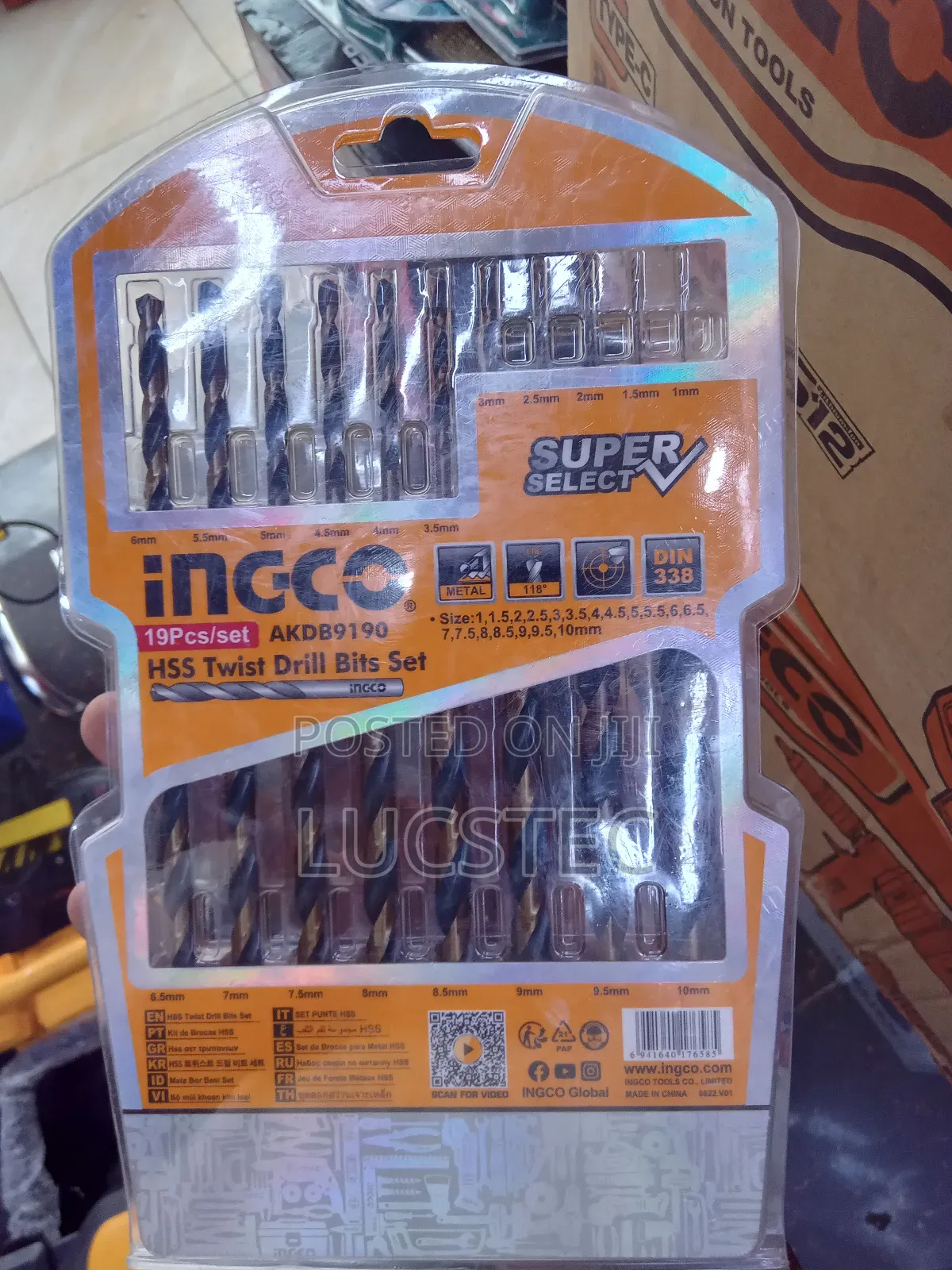 Ingco Akdb9190 19-piece Hss Twist Drill Bits Set.