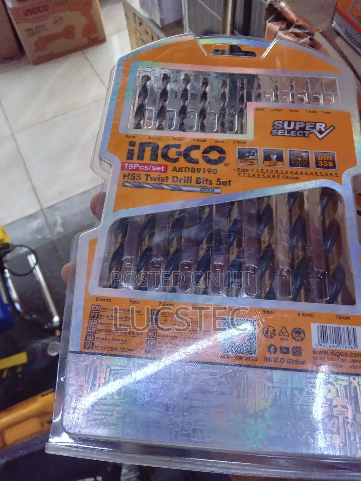 Ingco Akdb9190 19-piece Hss Twist Drill Bits Set.