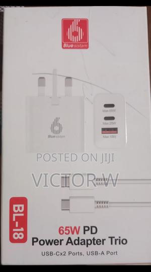 65w Fast Charger 3 in 1, Blue Sistam 65pd