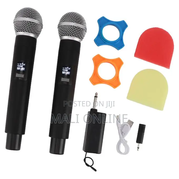 2pcs Rechargeable Wireless Vhf Microphone System