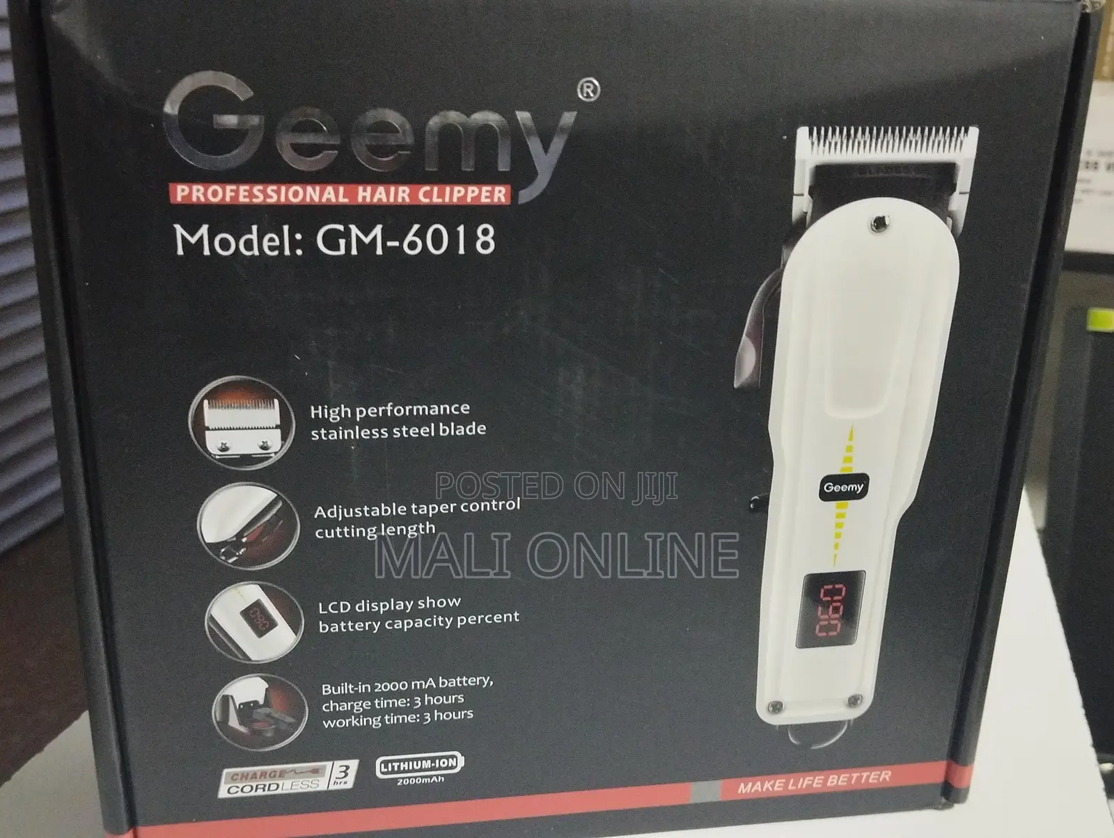 Geemy Gm-6018 Rechargeable Cordless Hair Clipper