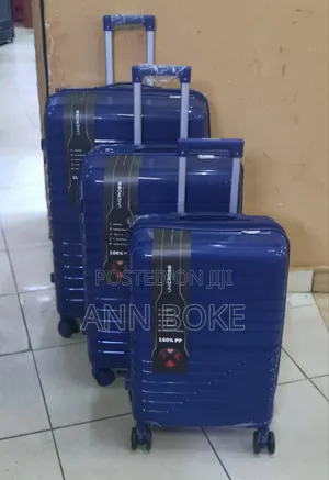 *Unbreakable Double Zip Rubber Suitcase Pp 3-In-