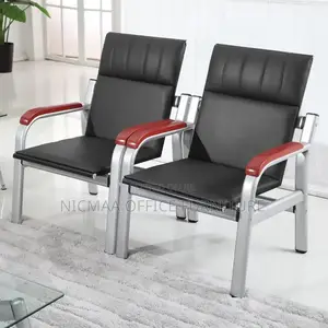 Leather Office Sofa With Metallic Stand