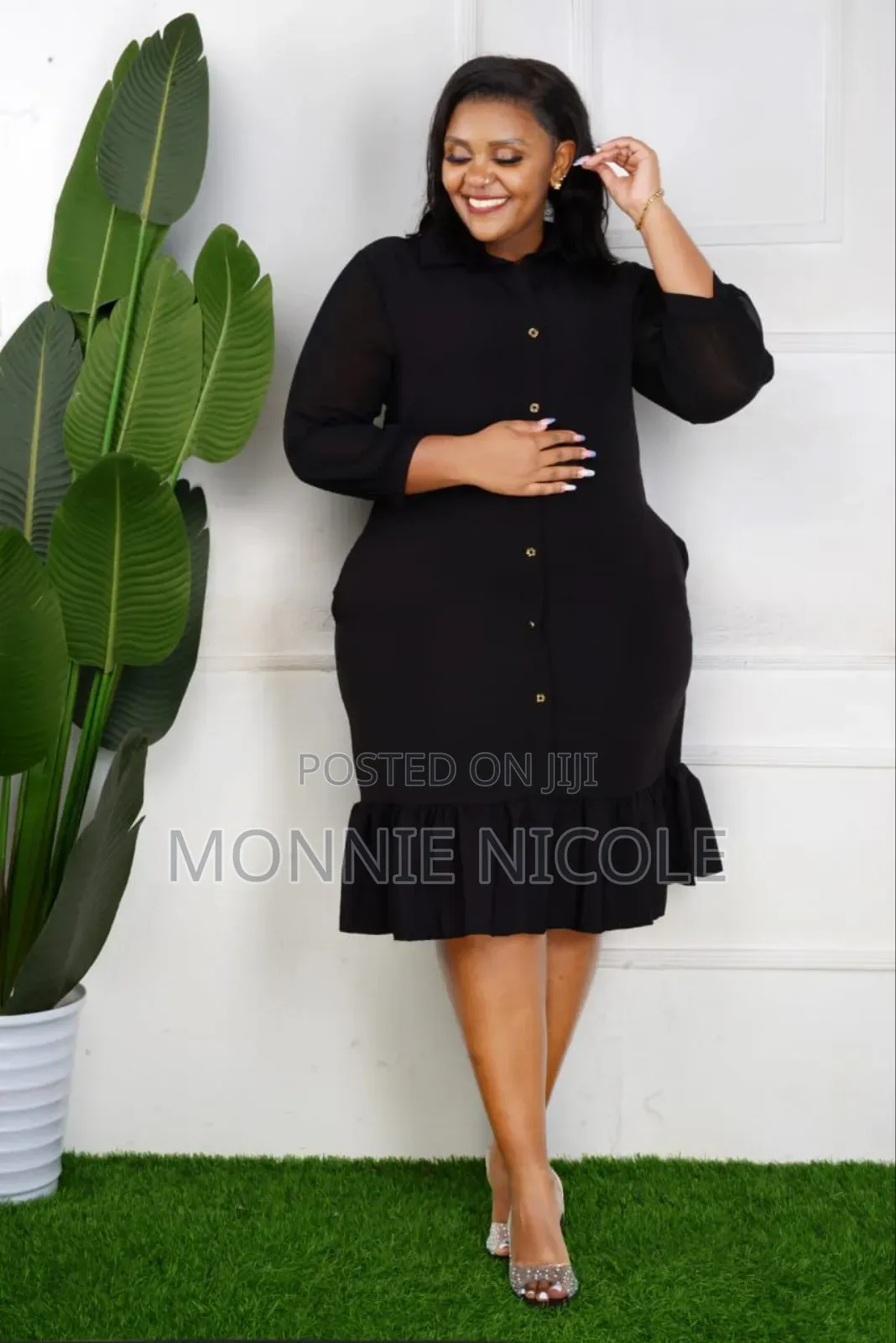 Classy Black Breastfeeding Friendly Dress