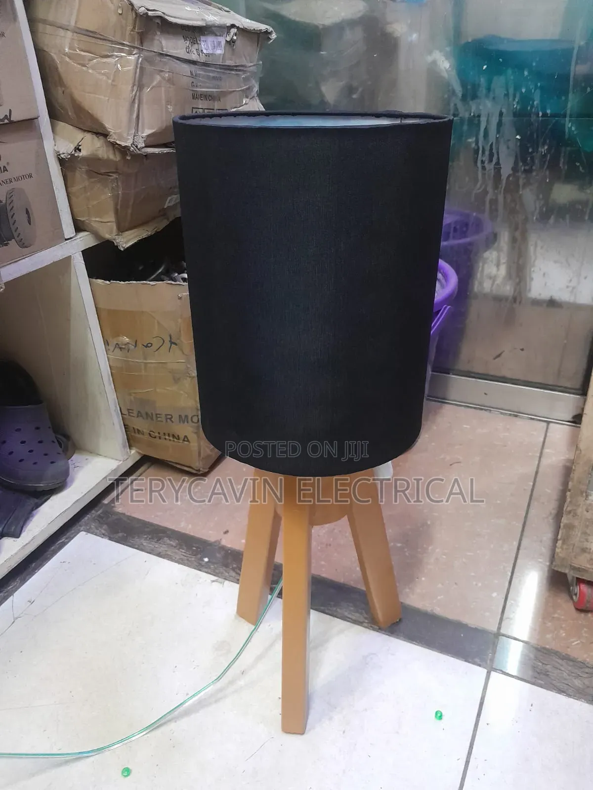 Wooden Triple Table Lamps