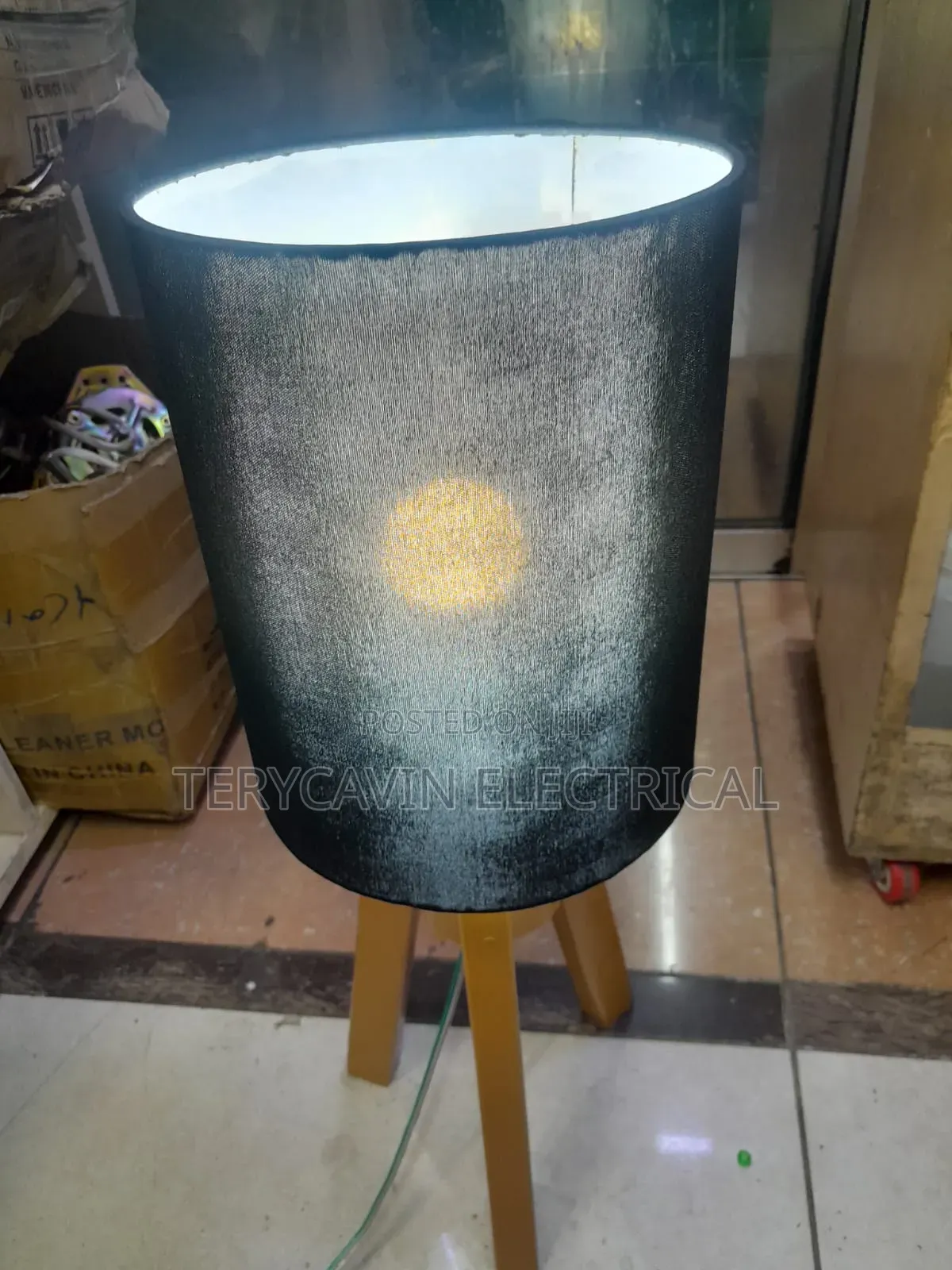Wooden Triple Table Lamps