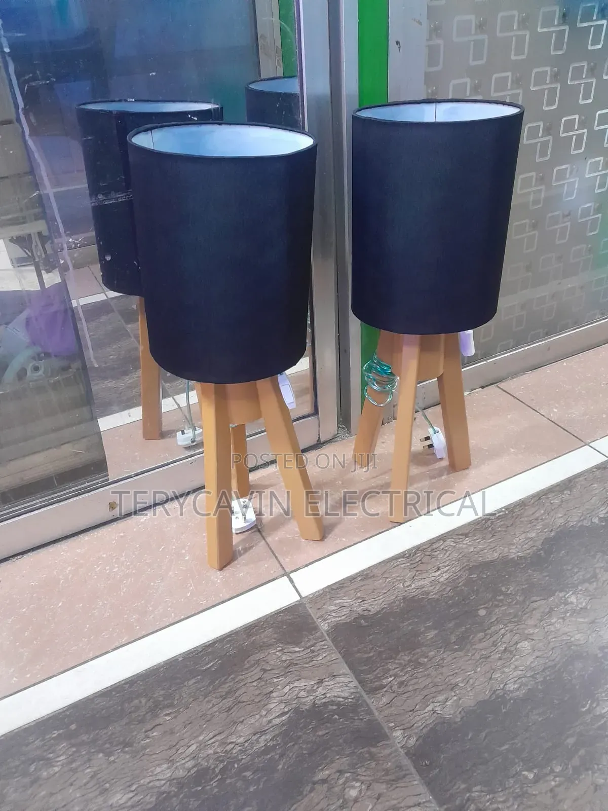Wooden Triple Table Lamps