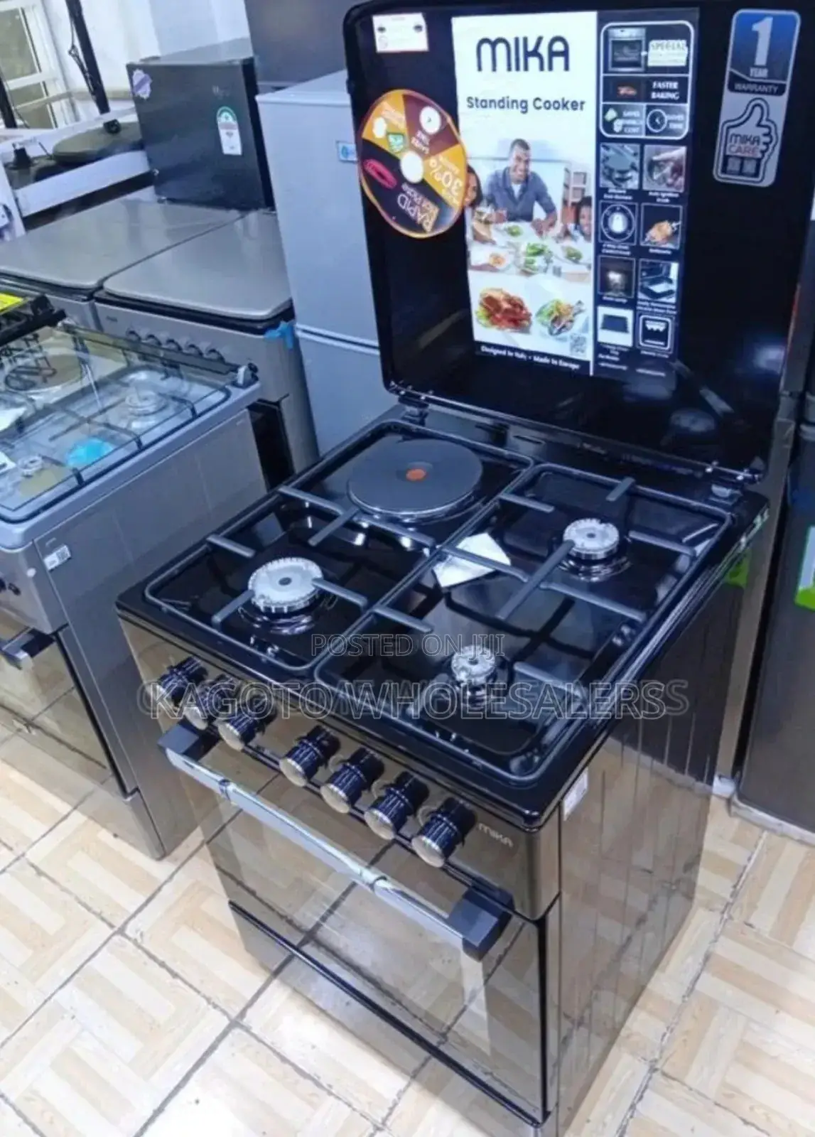 Mika 58×58 3g+1e Marble Standing Gas Cooker M/58