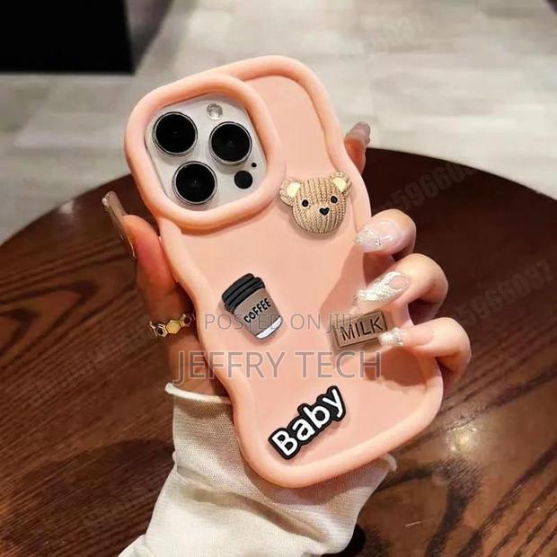 Cute 3d Bear Candy Cartoon Wavy Silicone Case for Ipho